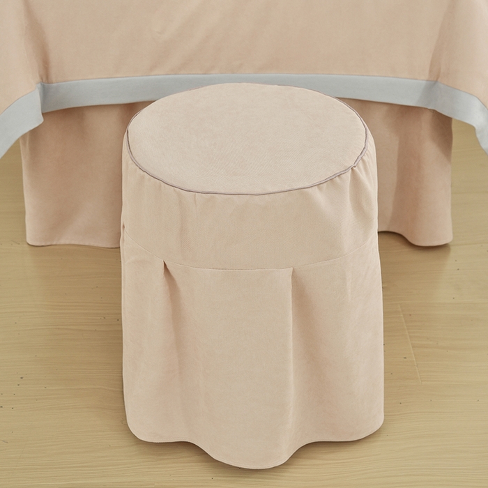 91家纺网 家纺一手货源 找家纺 不打烊家纺 2025新款贡棉美 容床罩印花款-花千城（支持logo定制）花千城卡其色