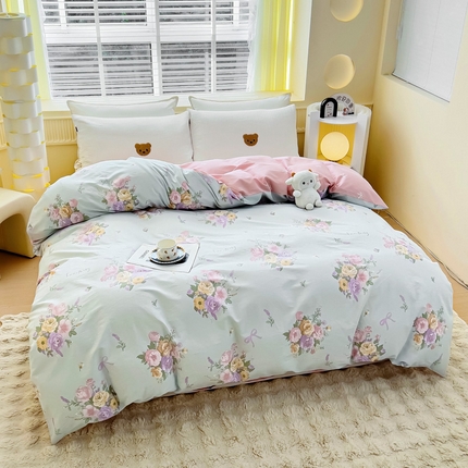 91家纺网 家纺一手货源 找家纺 （总1）安逸家纺 12868 新款全棉被套被罩学生宿舍纯棉单被套