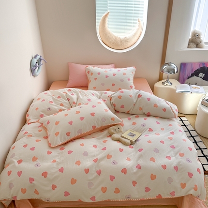 觅糖 2025新款全棉双层纱三角针极简治愈系列 心动