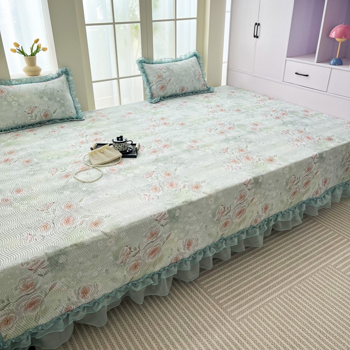 91家纺网 家纺一手货源 找家纺 手艺人家纺 2025新款精美蕾丝花边款夹棉绗缝炕盖榻榻米炕垫防滑炕垫炕盖榻榻米炕垫榻榻米垫床盖榻榻米炕盖炕垫KH01-KH27 KH03