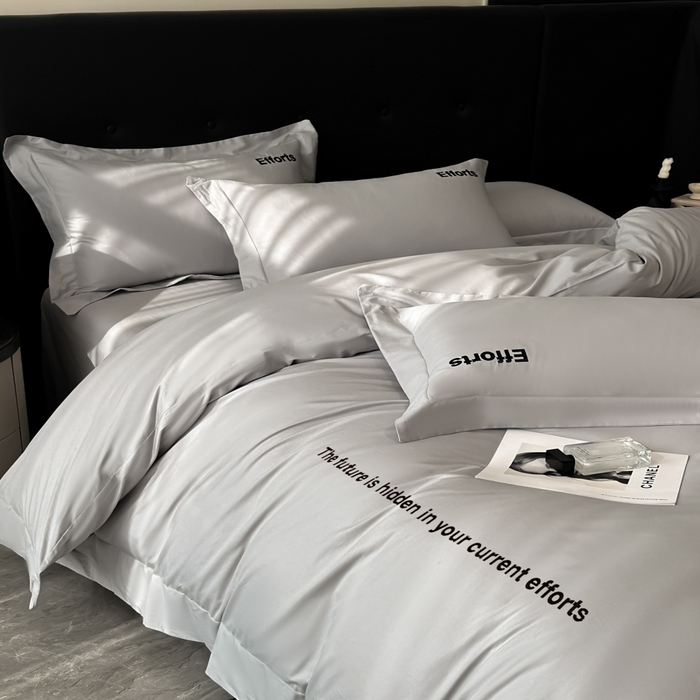 91家纺网 家纺一手货源 找家纺 新方向2025新款全棉长绒棉刺绣四件套-前程似锦 前程似锦-爵士灰