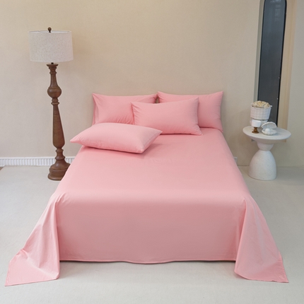 91家纺网 家纺一手货源 找家纺 期遇2025新款13374纯色全棉床单 粉玉