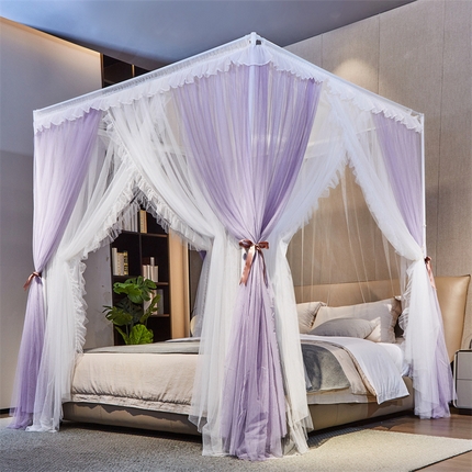 91家纺网 家纺一手货源 找家纺 （总）夏彩 2025新款雪纺双层加柔加密外撑式25烤漆加粗宫廷蚊帐支架-88611