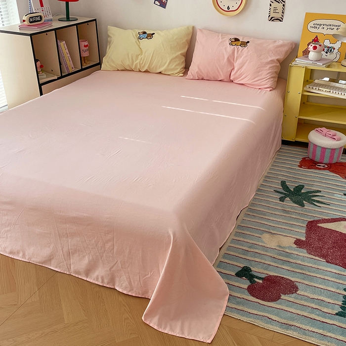 91家纺网 家纺一手货源 找家纺 彩韵 2025新款纯色水洗m毛巾绣四件套 可爱腊肠狗