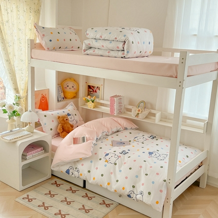 91家纺网 家纺一手货源 找家纺 （总）梦卓家纺2025新款芦荟棉活性印花宿舍床被套床单三件套 