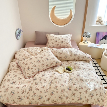 91家纺网 家纺一手货源 找家纺 （总）觅糖 2025新款全棉双层纱三角针极简治愈系列