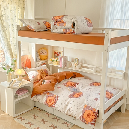 91家纺网 家纺一手货源 找家纺 （总）梦卓家纺2025新款芦荟棉活性印花宿舍床被套床单三件套 