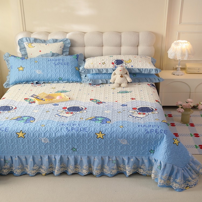 91家纺网 家纺一手货源 找家纺 （总）美达家纺2025新款全棉蕾丝边单床盖