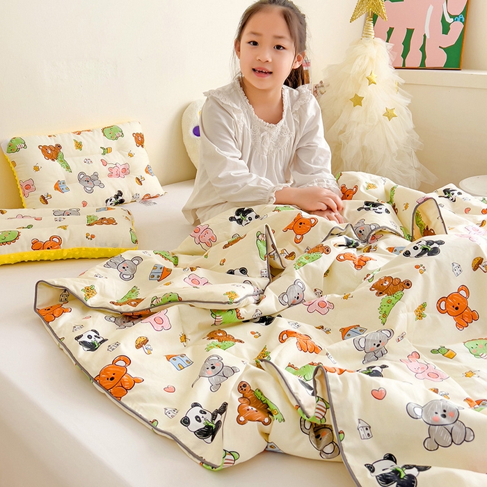 91家纺网 家纺一手货源 找家纺 十九色 2025新款全棉13372ins儿童夏被 考拉