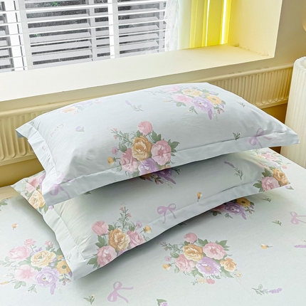 91家纺网 家纺一手货源 找家纺 （总1）安逸家纺 12868 新款全棉枕套学生纯棉单枕套48x74一对