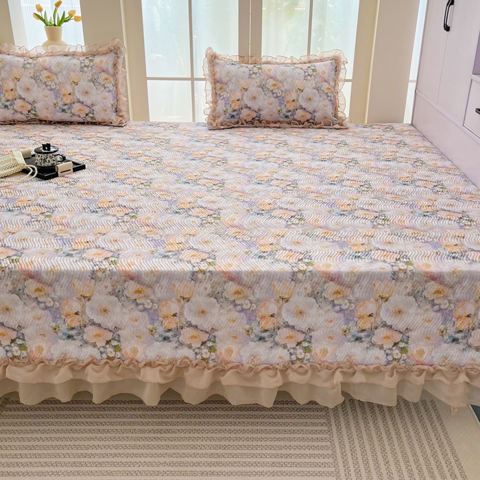 91家纺网 家纺一手货源 找家纺 手艺人家纺 2025新款精美蕾丝花边款夹棉绗缝炕盖榻榻米炕垫防滑炕垫炕盖榻榻米炕垫榻榻米垫床盖榻榻米炕盖炕垫KH01-KH27 KH02