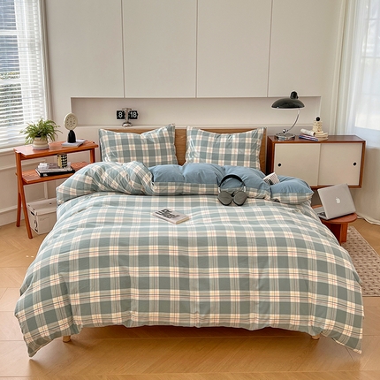 91家纺网 家纺一手货源 找家纺 曼陀罗2025新款无印风被套单品 韵绿