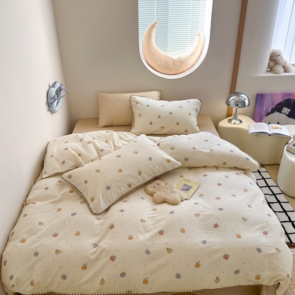 91家纺网 家纺一手货源 找家纺 （总）觅糖 2025新款全棉双层纱三角针极简治愈系列