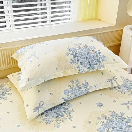 91家纺网 家纺一手货源 找家纺 （总1）安逸家纺 12868 新款全棉枕套学生纯棉单枕套48x74一对