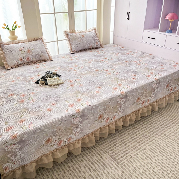 91家纺网 家纺一手货源 找家纺 手艺人家纺 2025新款精美蕾丝花边款夹棉绗缝炕盖榻榻米炕垫防滑炕垫炕盖榻榻米炕垫榻榻米垫床盖榻榻米炕盖炕垫KH01-KH27 KH05