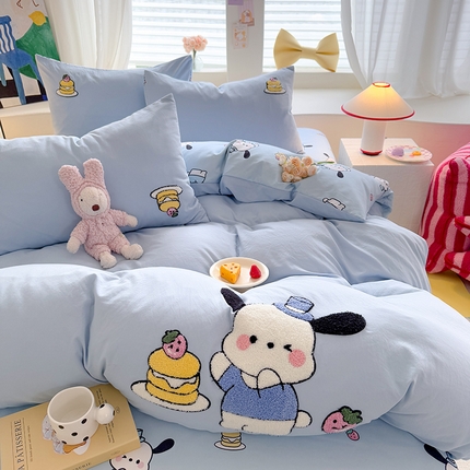 优贝 2025爆款水洗棉云朵棉毛巾绣四件套（提供买家绣） 帕恰狗