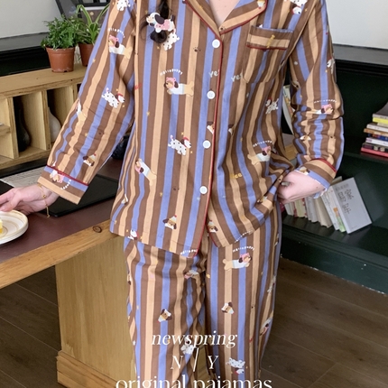 91家纺网 家纺一手货源 找家纺 （总）纽约生活 2025新款精梳有氧双层纱家居服