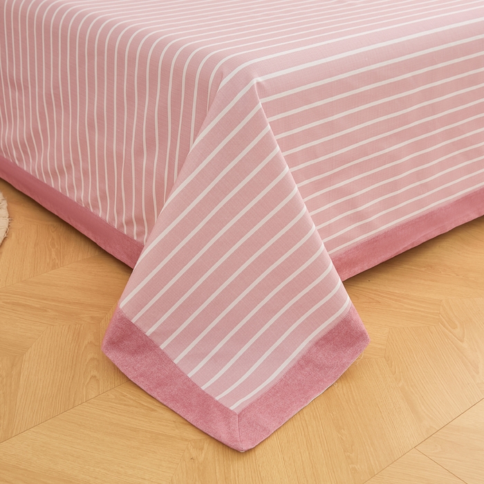 91家纺网 家纺一手货源 找家纺 慕梵家居 全棉老粗布床单系列 全棉老粗布-宽条粉