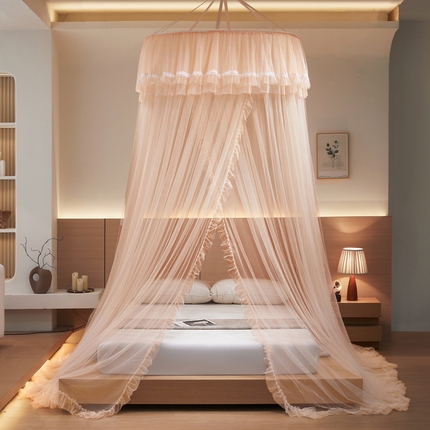 91家纺网 家纺一手货源 找家纺 （总）夏彩 2025新款直径加高加密加柔吊顶蚊帐-88621