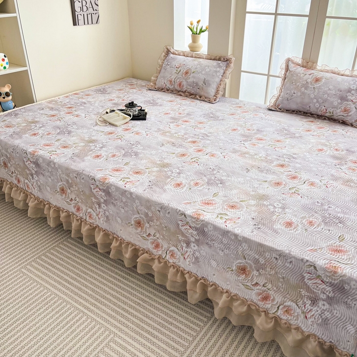 91家纺网 家纺一手货源 找家纺 手艺人家纺 2025新款精美蕾丝花边款夹棉绗缝炕盖榻榻米炕垫防滑炕垫炕盖榻榻米炕垫榻榻米垫床盖榻榻米炕盖炕垫KH01-KH27 KH05