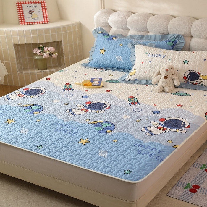 91家纺网 家纺一手货源 找家纺 美达家纺2025新款全棉夹棉床垫 太空卫士