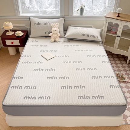 91家纺网 家纺一手货源 找家纺 迪梦思家纺  2025新款针织棉提花防水床笠 minmin-星灰