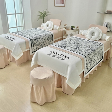 91家纺网 家纺一手货源 找家纺 （总）不打烊家纺 2025新款贡棉美容床罩印花款-梦之语（支持logo定制）