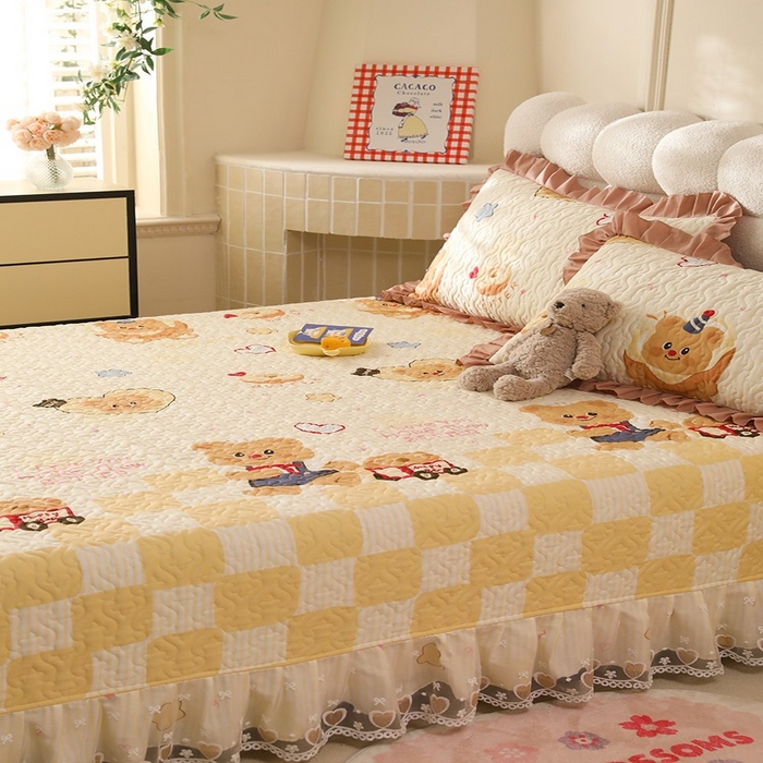 91家纺网 家纺一手货源 找家纺 美达家纺2025新款全棉夹棉榻榻米 黄油小熊