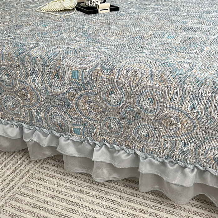 91家纺网 家纺一手货源 找家纺 手艺人家纺 2025新款精美蕾丝花边款夹棉绗缝炕盖榻榻米炕垫防滑炕垫炕盖榻榻米炕垫榻榻米垫床盖榻榻米炕盖炕垫KH01-KH27 KH10