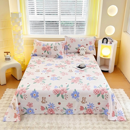 91家纺网 家纺一手货源 找家纺 （总1）安逸家纺 12868 新款全棉床单学生宿舍纯棉单床单