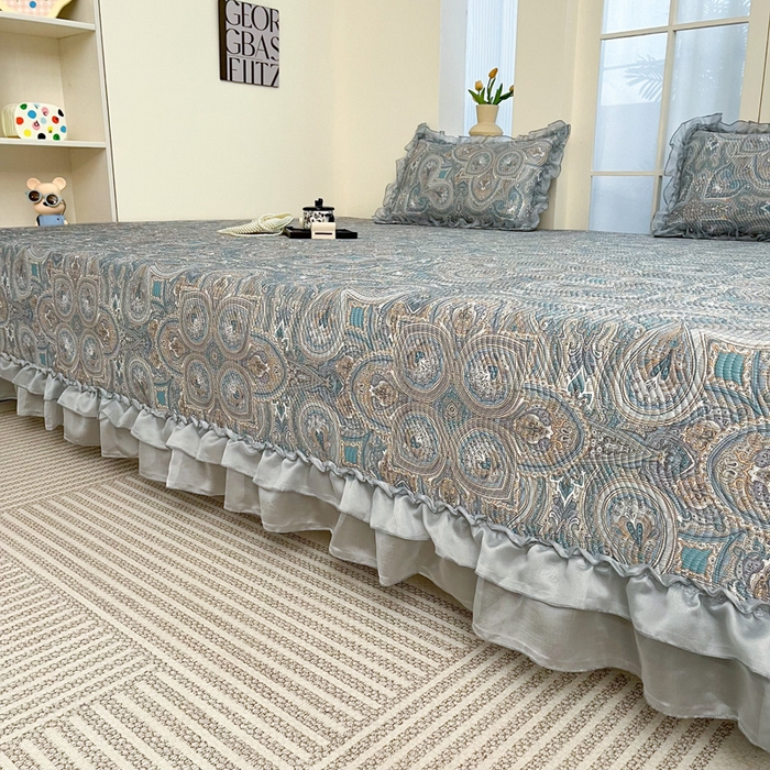 91家纺网 家纺一手货源 找家纺 手艺人家纺 2025新款精美蕾丝花边款夹棉绗缝炕盖榻榻米炕垫防滑炕垫炕盖榻榻米炕垫榻榻米垫床盖榻榻米炕盖炕垫KH01-KH27 KH10