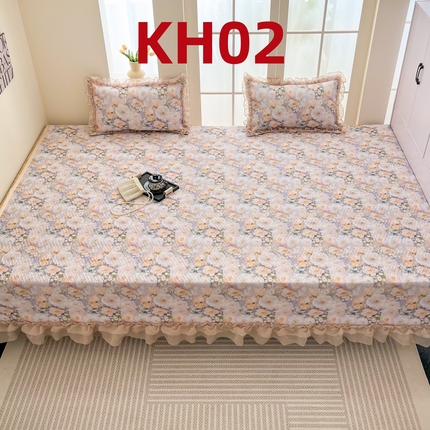 手艺人家纺 2025新款精美蕾丝花边款夹棉绗缝炕盖榻榻米炕垫防滑炕垫炕盖榻榻米炕垫榻榻米垫床盖榻榻米炕盖炕垫KH01-KH27 KH02