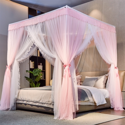 91家纺网 家纺一手货源 找家纺 （总）夏彩 2025新款雪纺双层加柔加密外撑式25烤漆加粗宫廷蚊帐支架-88611