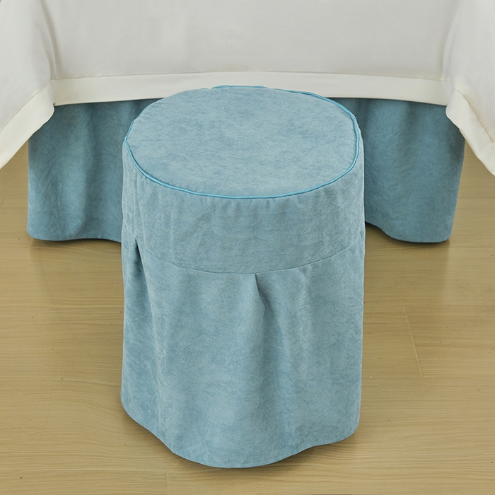 91家纺网 家纺一手货源 找家纺 不打烊家纺 2025新款贡棉美 容床罩印花款-花千城（支持logo定制）花千城米白色拼绿色