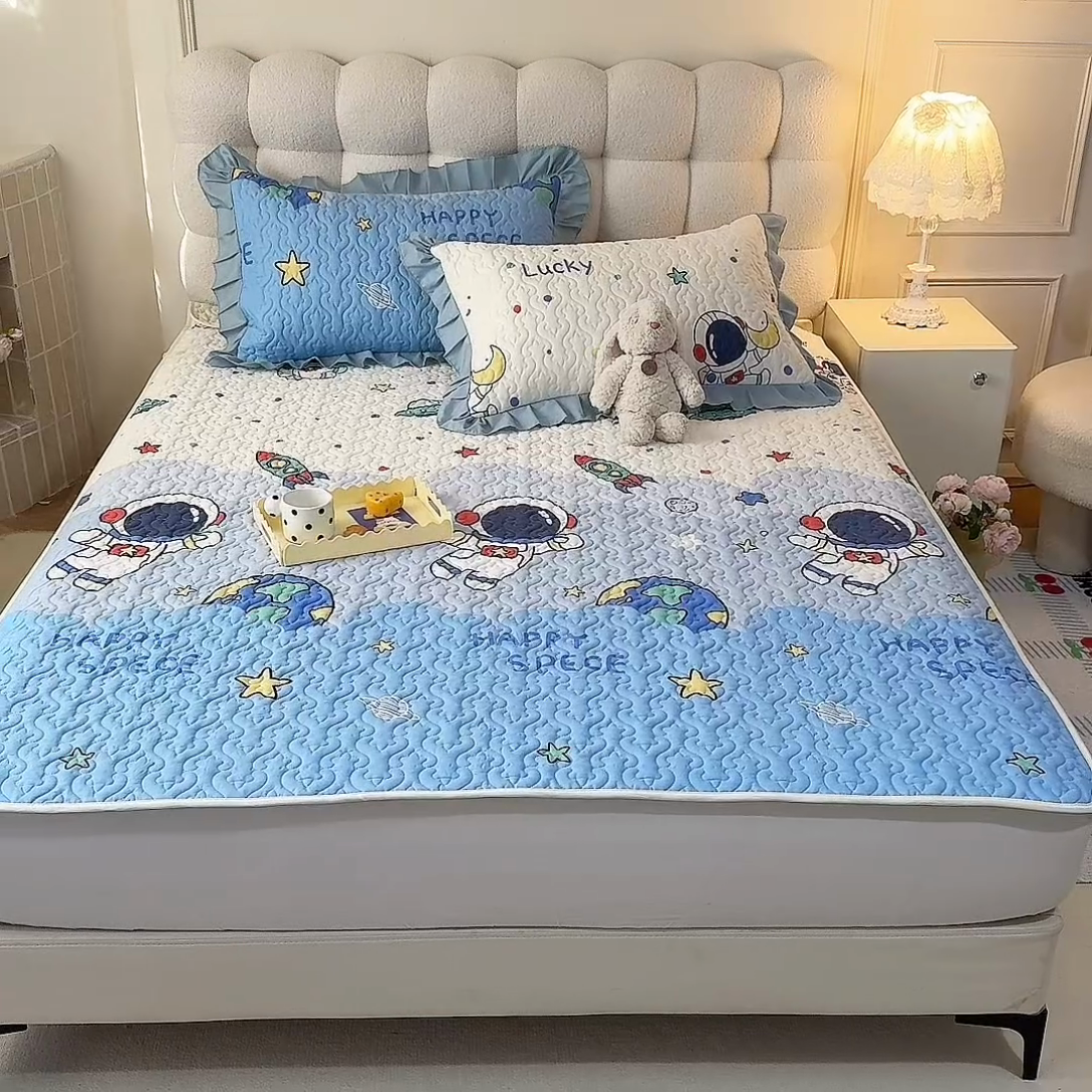 91家纺网 家纺一手货源 找家纺 美达家纺2025新款全棉夹棉床垫 太空卫士