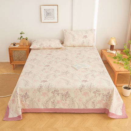 慕梵家居 全棉老粗布床单系列 全棉老粗布-繁花粉