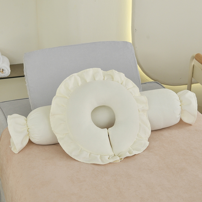 91家纺网 家纺一手货源 找家纺 不打烊家纺 2025新款贡棉美 容床罩印花款-花千城（支持logo定制）  花千城卡其色拼灰色