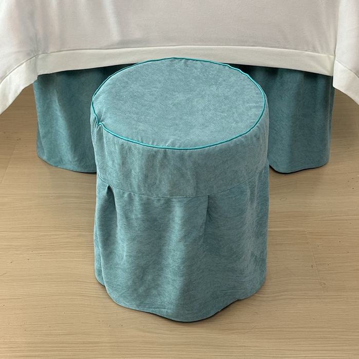 91家纺网 家纺一手货源 找家纺 不打烊家纺 2025新款贡棉美 容床罩印花款-梦之语（支持logo定制）梦之语灰色拼绿色