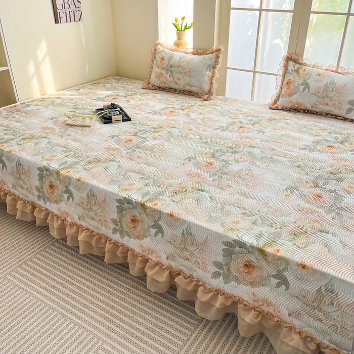 91家纺网 家纺一手货源 找家纺 手艺人家纺 2025新款精美蕾丝花边款夹棉绗缝炕盖榻榻米炕垫防滑炕垫炕盖榻榻米炕垫榻榻米垫床盖榻榻米炕盖炕垫KH01-KH27 KH06