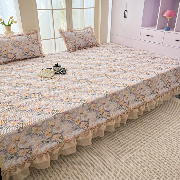 91家纺网 家纺一手货源 找家纺 手艺人家纺 2025新款精美蕾丝花边款夹棉绗缝炕盖榻榻米炕垫防滑炕垫炕盖榻榻米炕垫榻榻米垫床盖榻榻米炕盖炕垫KH01-KH27 KH02