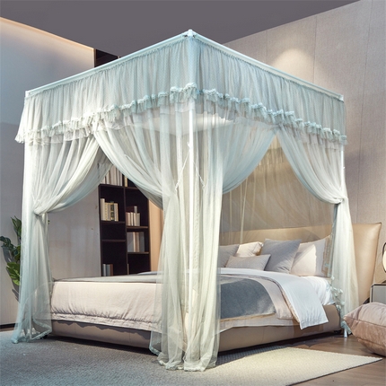 91家纺网 家纺一手货源 找家纺 （总）夏彩 2025新款蕾丝加柔加密外撑式25烤漆铁艺加粗支架宫廷蚊帐-88613