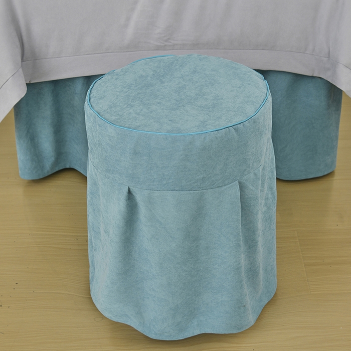 91家纺网 家纺一手货源 找家纺 不打烊家纺 2025新款贡棉美 容床罩印花款-花千城（支持logo定制）花千城灰色拼绿色