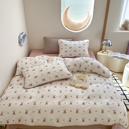 觅糖 2025新款全棉双层纱三角针萌趣卡通系列 可可布蕾