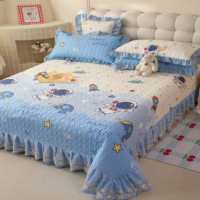 91家纺网 家纺一手货源 找家纺 （总）美达家纺2025新款全棉蕾丝边单床盖