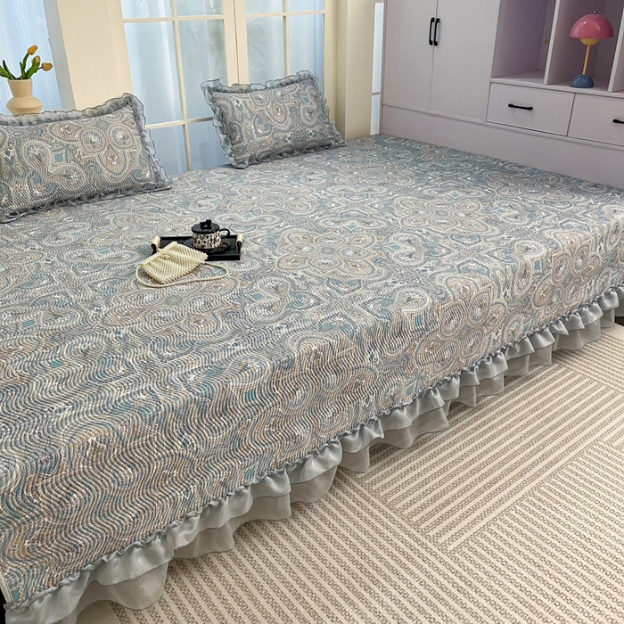 91家纺网 家纺一手货源 找家纺 手艺人家纺 2025新款精美蕾丝花边款夹棉绗缝炕盖榻榻米炕垫防滑炕垫炕盖榻榻米炕垫榻榻米垫床盖榻榻米炕盖炕垫KH01-KH27 KH10