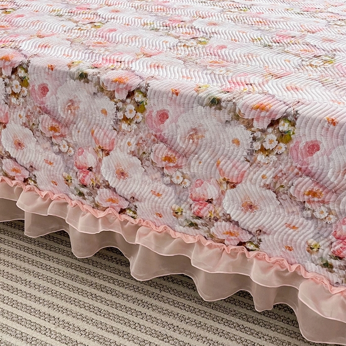 91家纺网 家纺一手货源 找家纺 手艺人家纺 2025新款精美蕾丝花边款夹棉绗缝炕盖榻榻米炕垫防滑炕垫炕盖榻榻米炕垫榻榻米垫床盖榻榻米炕盖炕垫KH01-KH27 KH01