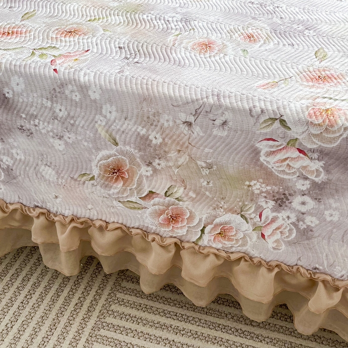 91家纺网 家纺一手货源 找家纺 手艺人家纺 2025新款精美蕾丝花边款夹棉绗缝炕盖榻榻米炕垫防滑炕垫炕盖榻榻米炕垫榻榻米垫床盖榻榻米炕盖炕垫KH01-KH27 KH05