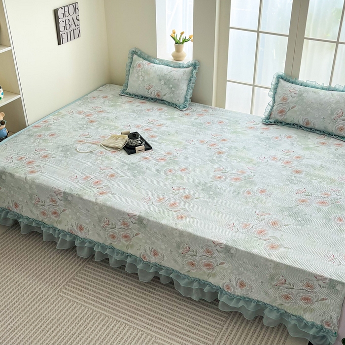 91家纺网 家纺一手货源 找家纺 手艺人家纺 2025新款精美蕾丝花边款夹棉绗缝炕盖榻榻米炕垫防滑炕垫炕盖榻榻米炕垫榻榻米垫床盖榻榻米炕盖炕垫KH01-KH27 KH03