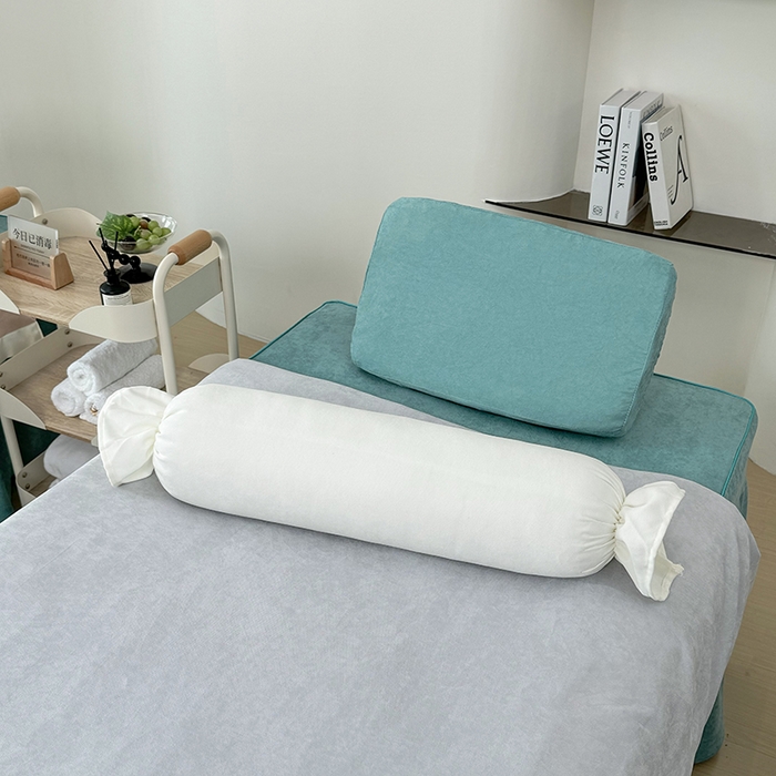 91家纺网 家纺一手货源 找家纺 不打烊家纺 2025新款贡棉美 容床罩印花款-梦之语（支持logo定制）梦之语灰色拼绿色