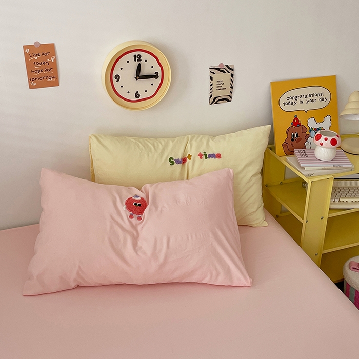 91家纺网 家纺一手货源 找家纺 彩韵 2025新款纯色水洗m毛巾绣四件套 曲奇饼干